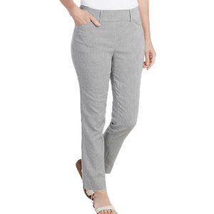 NWoT Hilary Radley Women Pull On Ankle Dress Pant Black Off White Sz M $50 UU021
